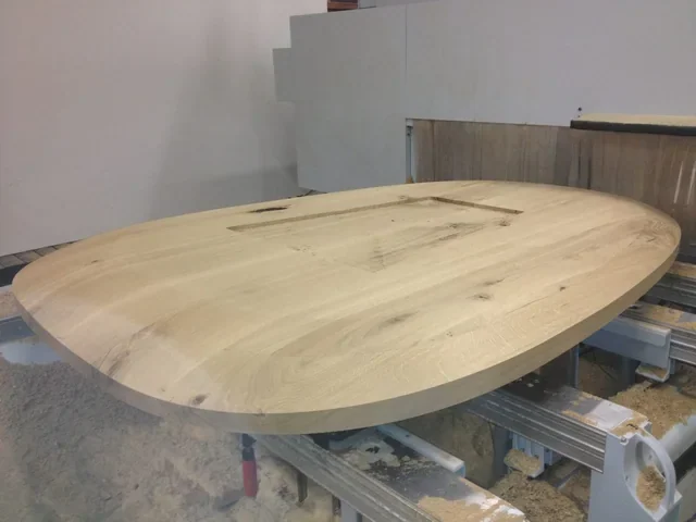 Finished surface-milled tabletop