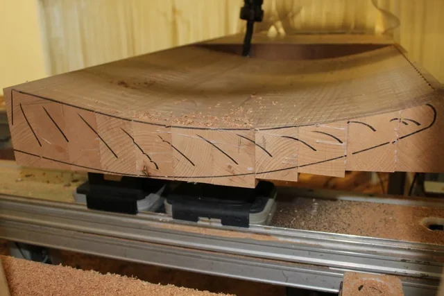 Milling a tapered bed headboard